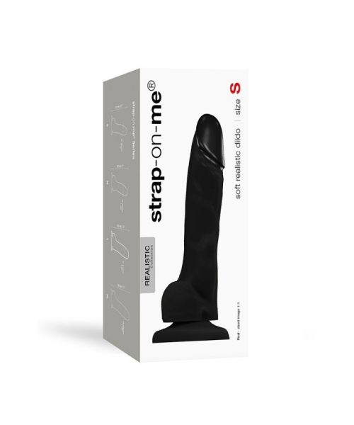Реалістичний фалоімітатор Strap-On-Me SOFT REALISTIC DILDO Black - Size S