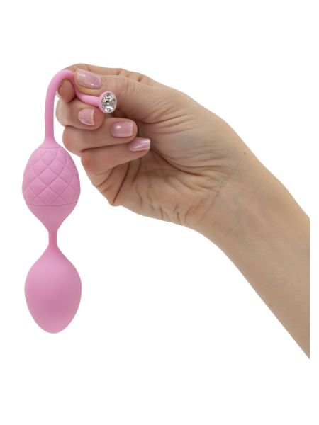 Розкішні вагінальні кульки PILLOW TALK - Frisky Pink з кристалом, діаметр 3,2 см, вага 49-75гр