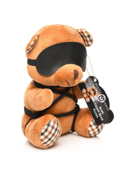 Плюшевий ведмедик ROPE Teddy Bear БДСМ у шкіряній масці та обв’язці, 22x16x12 см
