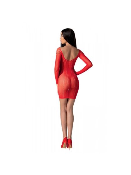 Напівпрозора мінісукня Passion BS101 One Size, red, рукави-мітенки