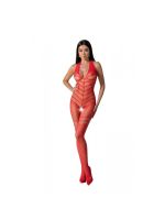 Бодістокінг з плетінням на животику Passion BS100 One Size, red, декоративний шов, з доступом