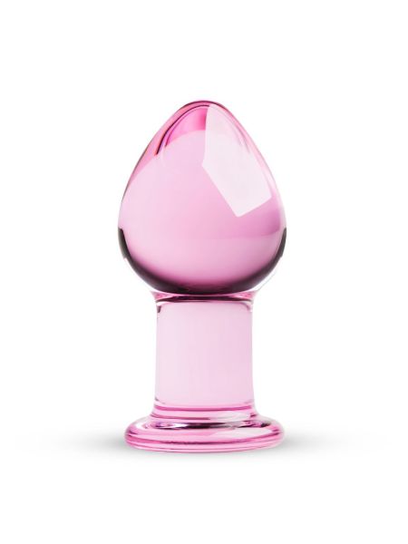 Рожева анальна пробка зі скла Gildo Pink Glass Buttplug No. 27