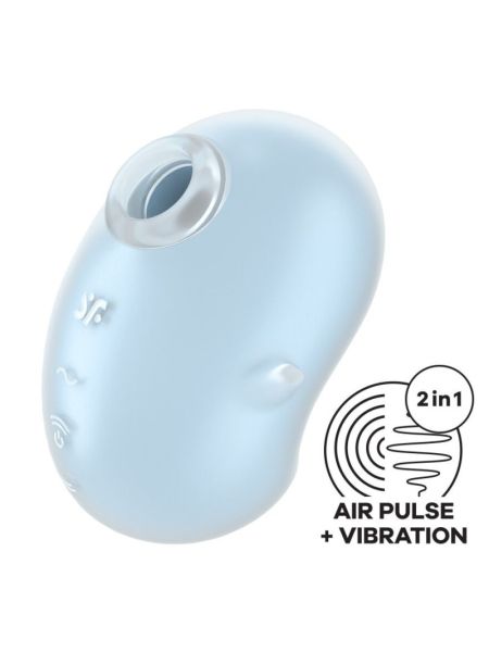 Вакуумний кліторальний стимулятор з вібрацією Satisfyer Cutie Ghost Blue
