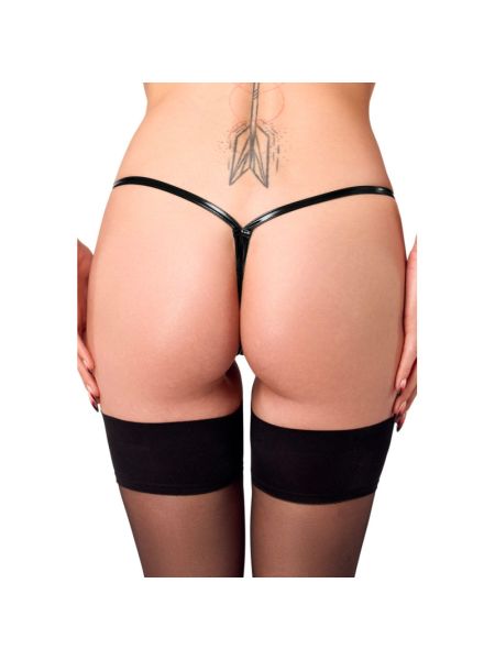 Трусики Noir Handmade P014 Dominae PVC panty with silver clasp XXL