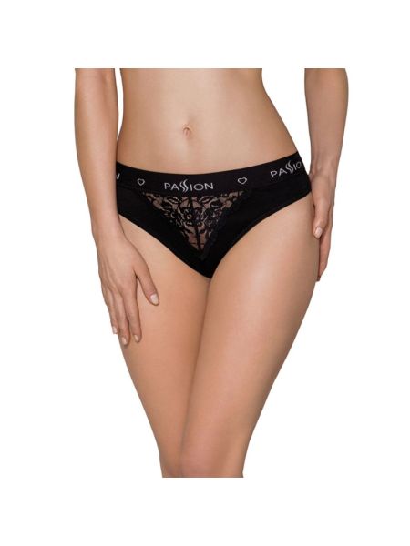 Трусики з широкою гумкою і мереживом Passion PS001 PANTIES S, black