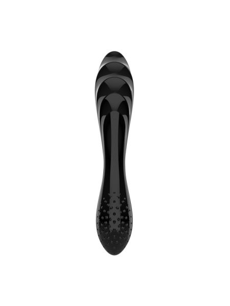 Двосторонній скляний дилдо Satisfyer Dazzling Crystal 1 Black, дуже міцний, без стопера