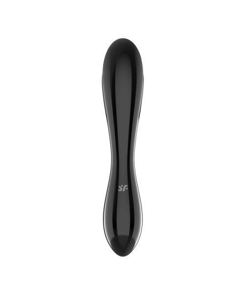 Двосторонній скляний дилдо Satisfyer Dazzling Crystal 1 Black, дуже міцний, без стопера