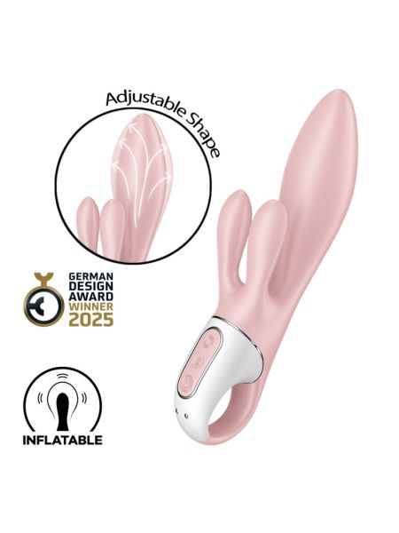 Вібратор-кролик надувний Satisfyer Air Pump Bunny 3, 12 режимів, подвійний відросток