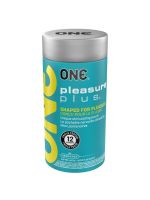 Презервативи ONE Pleasure Plus, 12 шт, з ребристою ділянкою на кінці, подарункове паковання-тубус