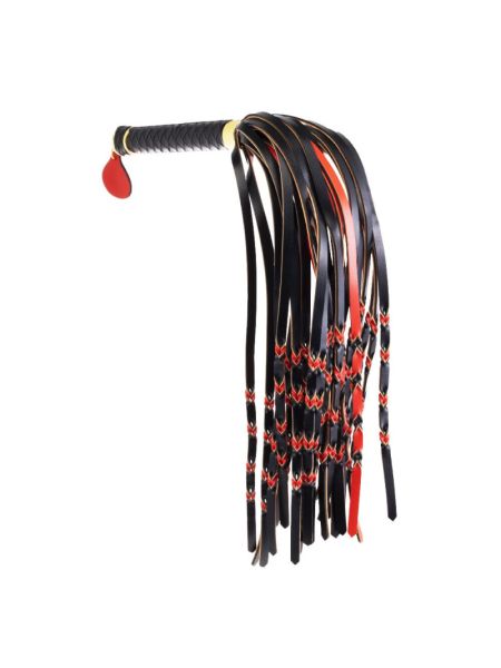 Флогер LOCKINK SEVANDA Red & Black Braided Tail Flogger, червоно-чорний, хвости з вузликами