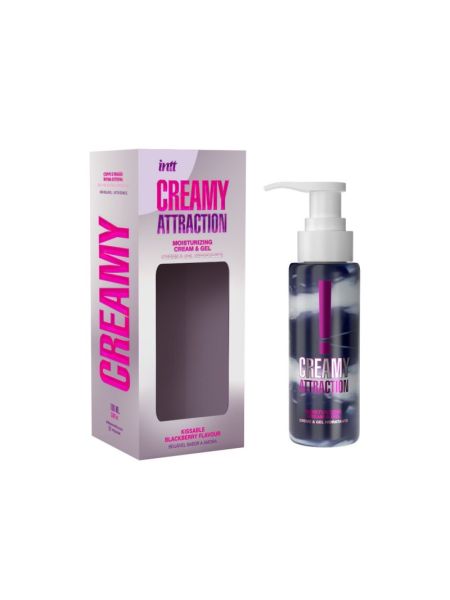 Зволожувальний крем-гель 2в1 Intt Creamy Attraction Blackberry 100мл, смак ожини, унісекс