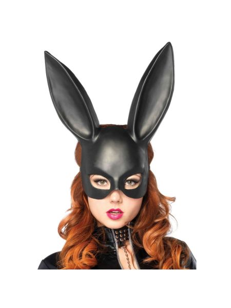 Пластикова маска кролика Leg Avenue Masquerade Rabbit Mask, чорна, One Size, на резинці