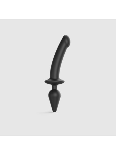 Анальна пробка з дилдо 2в1 Strap-On-Me SWITCH PLUG-IN DILDO Black XXL, діаметр 5,2/3,9 см