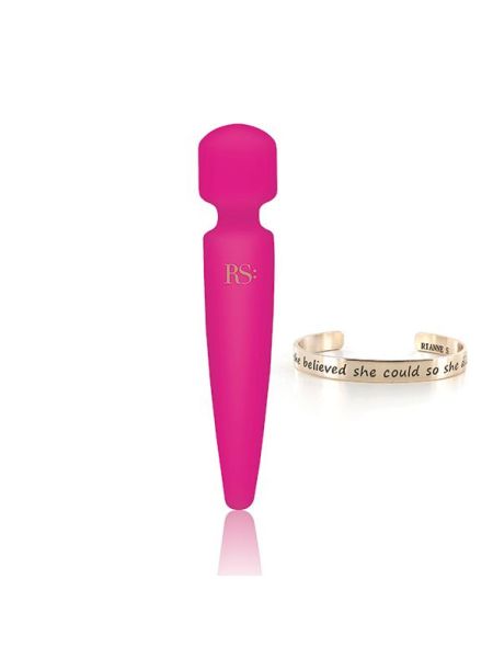 Вібромасажер Rianne S: Bella Mini Wand Rose, 10 режимів, медичний силікон, подарункове паковання