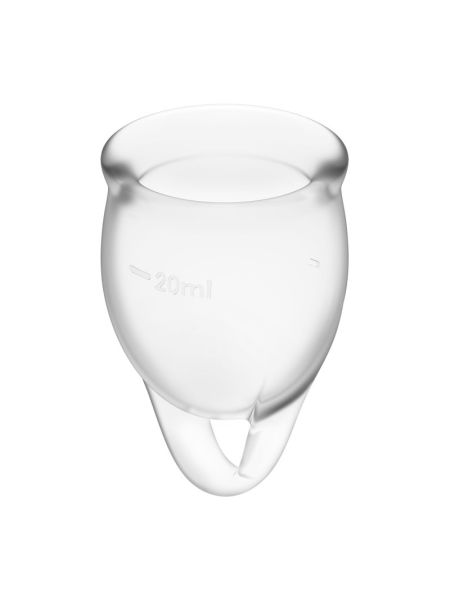 Набір менструальних чаш Satisfyer Feel Confident (Transparent), 15мл та 20мл, мішечок для зберігання