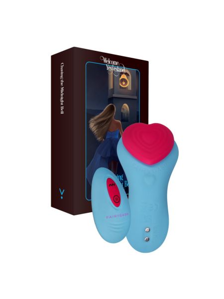 Вібратор у трусики FairyGasm HeartGem blue, на магніті, пульт ДК