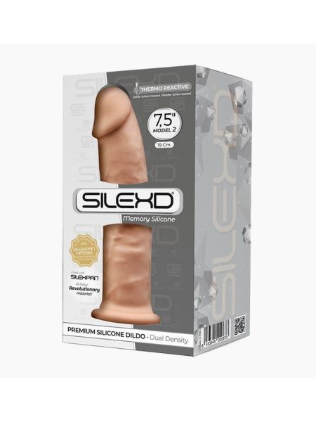 Фалоімітатор SilexD Henry Flesh (MODEL 2 size 7.5in), двошаровий, силікон + Silexpan, діаметр 4,8 см