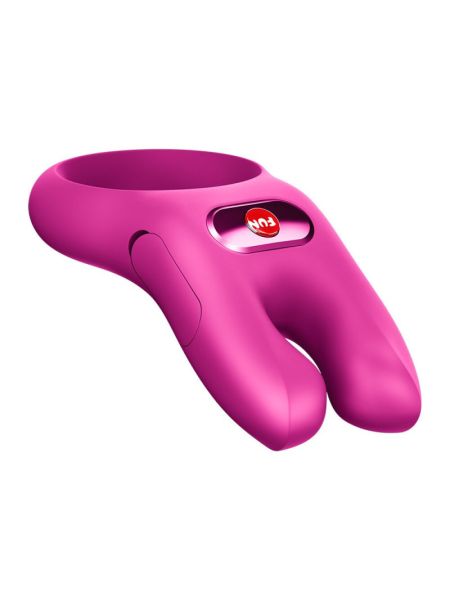 Ерекційне віброкільце з подвійною стимуляцією клітора Fun Factory NŌS CLASSIC Magenta, 2 мотори