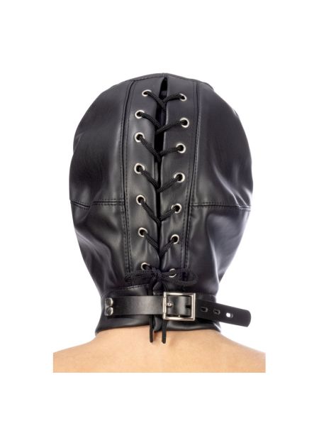 Капюшон для БДСМ зі знімною маскою Fetish Tentation BDSM hood in leatherette with removable mask
