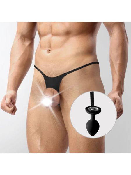Чоловічі труси XS-2XL із силіконовою анальною пробкою Art of Sex - Joni plug panties size M Black