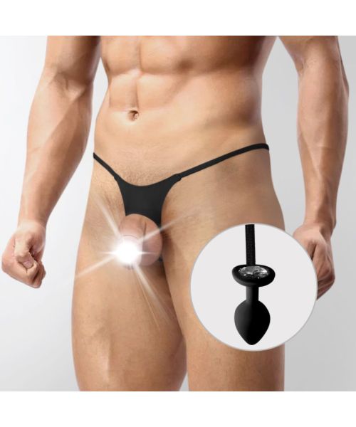 Чоловічі труси XS-2XL із силіконовою анальною пробкою Art of Sex - Joni plug panties size M Black