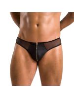 Чоловічі сліпи на блискавці Passion 042 SLIP TIMMY S/M Black, екошкіра, сітка