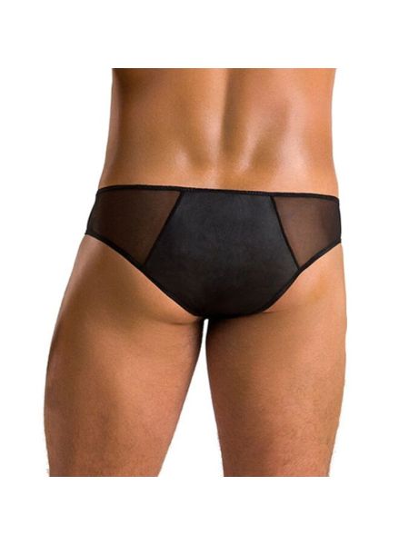 Чоловічі сліпи на блискавці Passion 042 SLIP TIMMY S/M Black, екошкіра, сітка