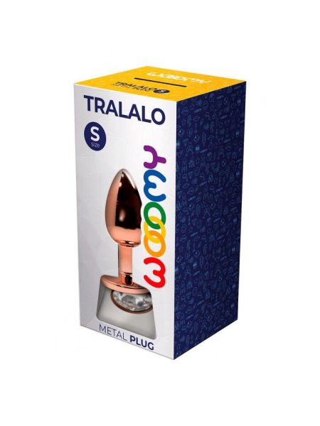 Металева анальна пробка Wooomy Tralalo Rose Gold Metal Plug Size M, діаметр 3,4 см, довжина 8 см