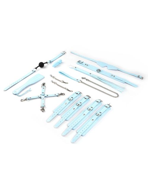 БДСМ-набір для початківців Liebe Seele Macaron 9pcs Bondage Kit-Mint, 9 предметів, мініванд