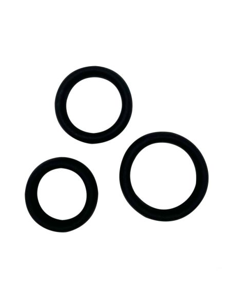 Набір ерекційних кілець Alive Sensual Pleasure Rings, 3 розміри, чорні, дуже еластичні