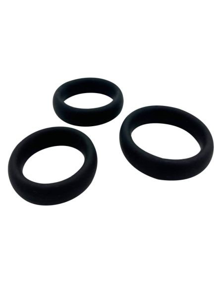 Набір ерекційних кілець Alive Sensual Pleasure Rings, 3 розміри, чорні, дуже еластичні