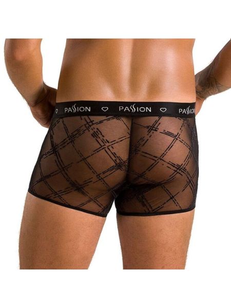 Чоловічі прозорі боксери Passion 032 SHORT JAMES L/XL Black, сітка