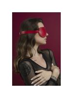 Маска на очі з заклепками Feral Feelings - Blindfold Mask, натуральна шкіра, червона