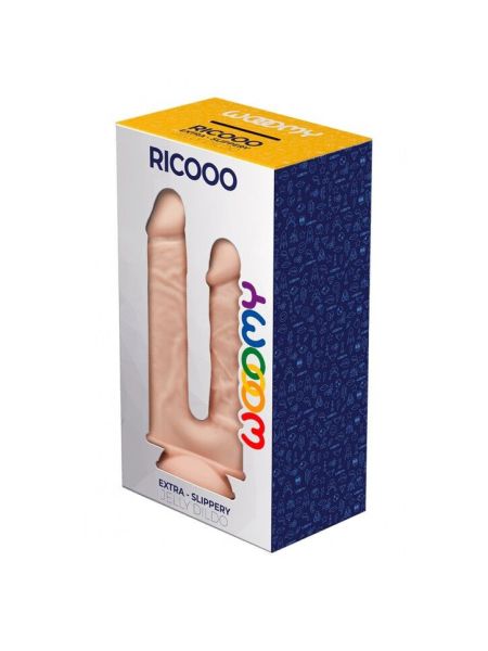 Подвійний фалоімітатор Wooomy Ricooo, з присоскою, розмір 19х4,3 см та 17х3,3 см