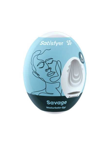 Самозмащувальний мастурбатор-яйце Satisfyer Masturbator Egg Savage, одноразовий, не потребує змазки