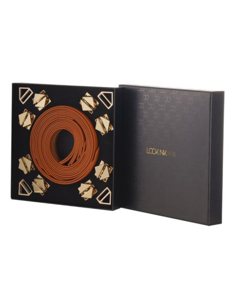 Набір для бондажу LOCKINK 8-Bondage-Straps Restraint Set, коричневий, 8 ременів з натуральної шкіри
