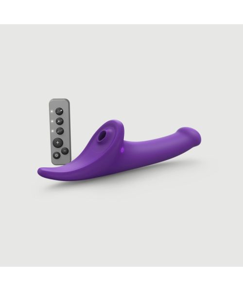 Вібронасадка для страпону з вакуумною стимуляцією Strap-On-Me Multi Orgasm Dildo S Purple