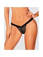 Мереживні трусики із заниженою талією Obsessive Estiqua panties M/L, чорні
