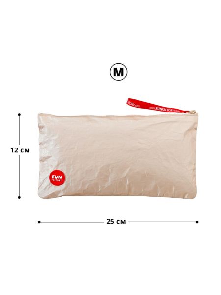 Сумка для секс-іграшок Fun Factory TOYBAG M, золотиста, на блискавці, 25x12 см