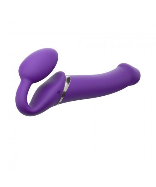Безремінний страпон з вібрацією Strap-On-Me Vibrating Violet L, діам. 4,2 см, пульт ДК, регульований