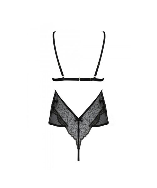 Боді Passion AMBERLY BODY black, S/M, відкрита спина, низ стрінги