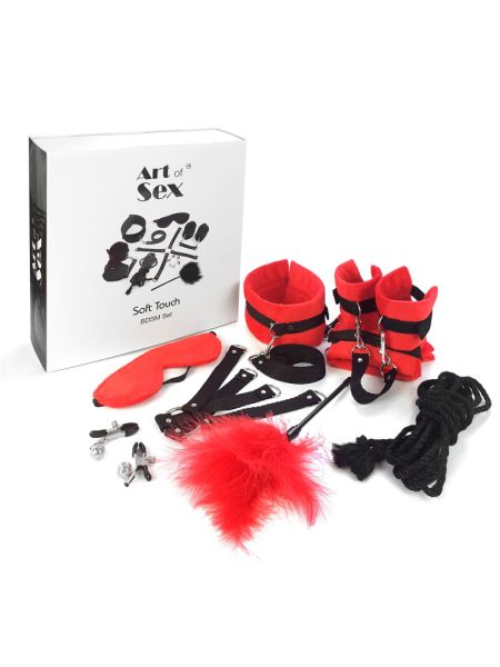BDSM-набір Art of Sex – Soft Touch BDSM Set, червоний, 9 предметів