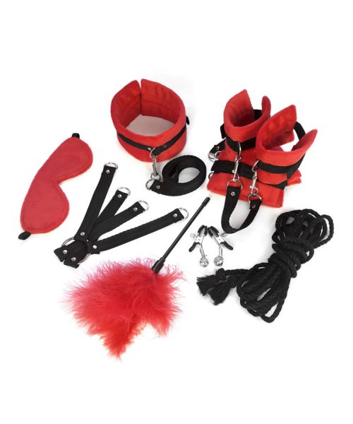 BDSM-набір Art of Sex – Soft Touch BDSM Set, червоний, 9 предметів