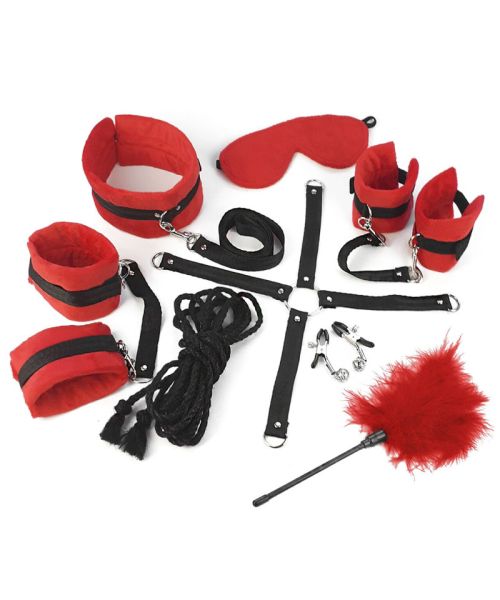BDSM-набір Art of Sex – Soft Touch BDSM Set, червоний, 9 предметів