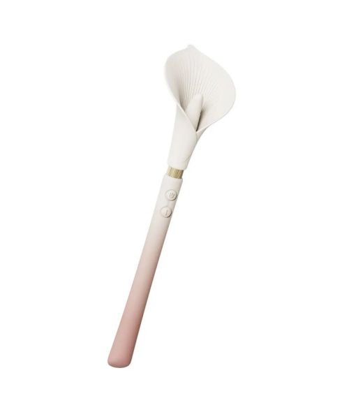 Розкішний вібромасажер Zalo – Calla Blossom Pink, двосторонній, 2 мотори