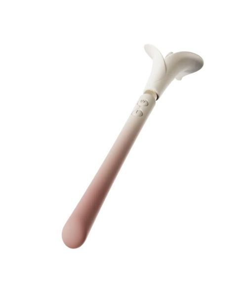 Розкішний вібромасажер Zalo – Calla Blossom Pink, двосторонній, 2 мотори