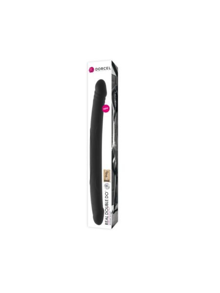 Фалоімітатор двосторонній Dorcel Real Double Do Black, діаметр 4 см, довжина 42 см