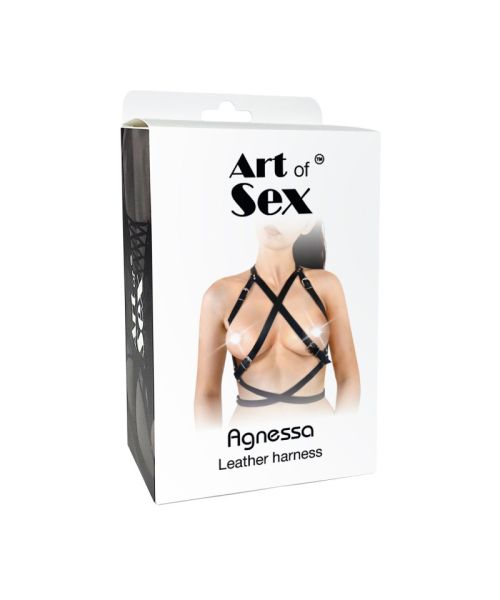 Портупея жіноча Art of Sex - Agnessa Leather harness, Чорний L-2XL