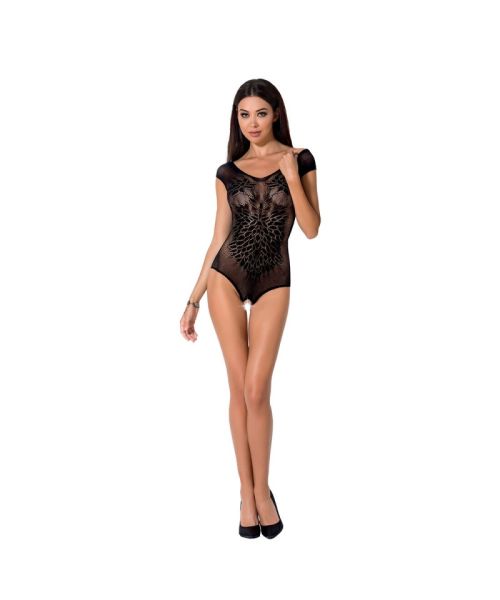 Бодістокінг Passion BS064 One Size, Black, боді, закрите плече, відкритий доступ