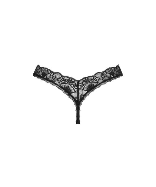 Мереживні стрінги Obsessive Donna Dream thong XS/S Black, низька посадка